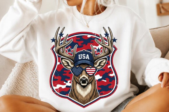 4th of July Deer Hunting Png: Red, White, and Creative Utility