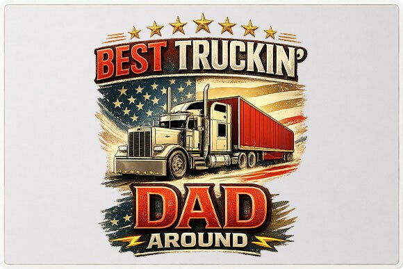 Best Truckin Dad Patriotic Graphic PNG: A Tribute to the American Driver