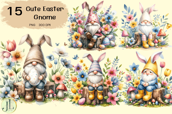 Cute Easter Gnome Sublimation Clipart