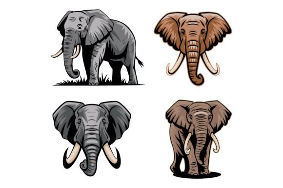 Elephant Silhouette Vector Bundle for Creators