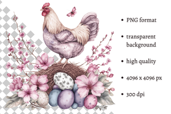 Elevating Easter Branding with the Charm of Cute Purple Easter Chicken Clipart PNG