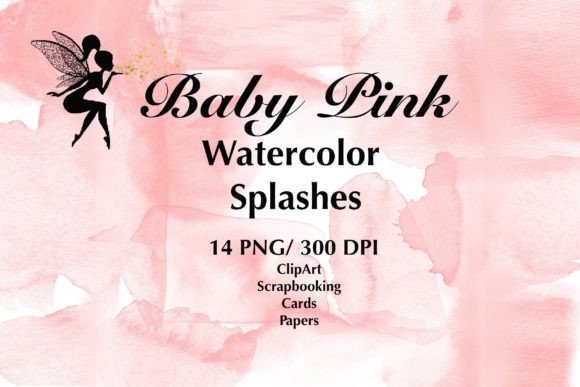 Evaluating Baby Pink Watercolor Splashes, Clipart for Creative Projects