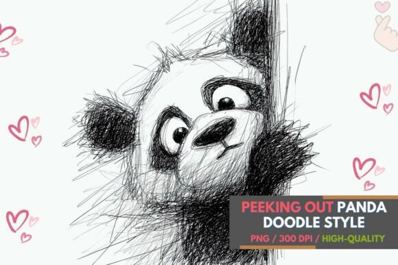 Evaluating the Peeking Panda Doodle PNG Design for Creative Projects