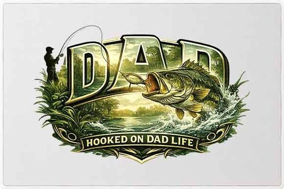 Fishing Dad Bass Graphic PNG: A Must-Have for Outdoor Lifestyle Merchandise