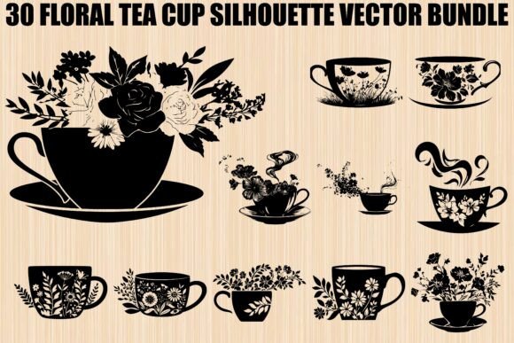 Floral Tea Cup SVG Bundle for Crafters