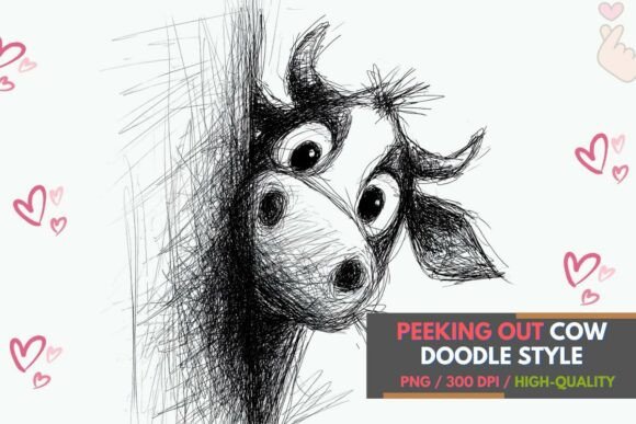 Funny Peeking Cow Clipart Sublimation: A Playful Addition to Your Creative Projects