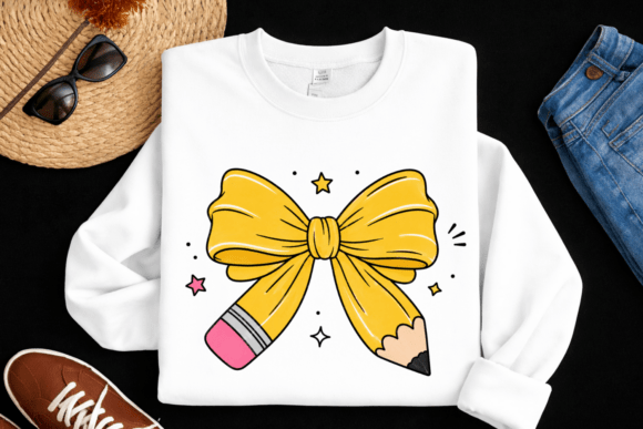 Pencil Bow PNG for Back to School Shirts: A Trendy Classroom Design Choice