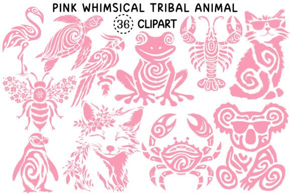 Pink Whimsical Tribal Animal PNG Bundle: A Strategic Asset for Creative Workflows