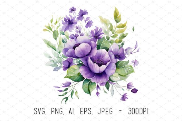 Purple Watercolor Flower Floral Clipart: A Practical Asset for Designers