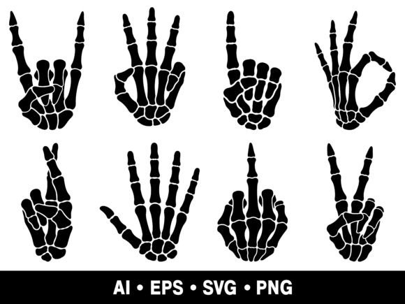 Skeleton Hand SVG PNG Clipart Bundle: Your Ultimate Spooky Design Resource
