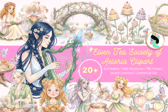 Spring Elf Clipart Bundle: Enchanting Visuals for Creative Projects