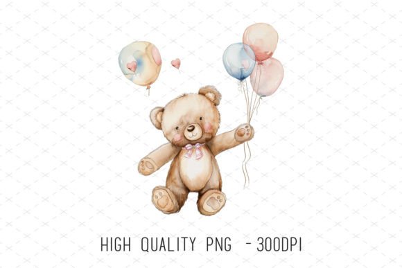Strategic Application of Watercolor Birthday Teddy Bear Clipart in Branding and Design