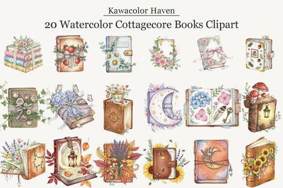 Watercolor Cottagecore Books Clipart: A Guide for Creators