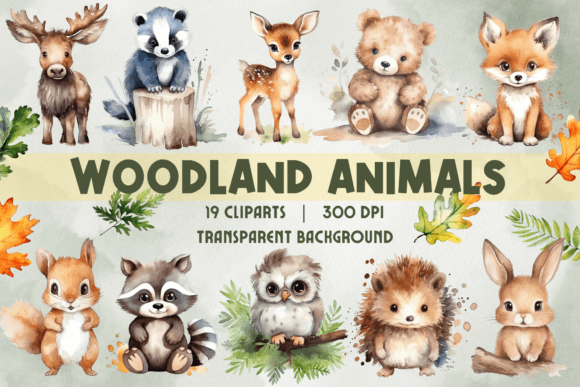 Watercolor Woodland Animal Clipart Guide